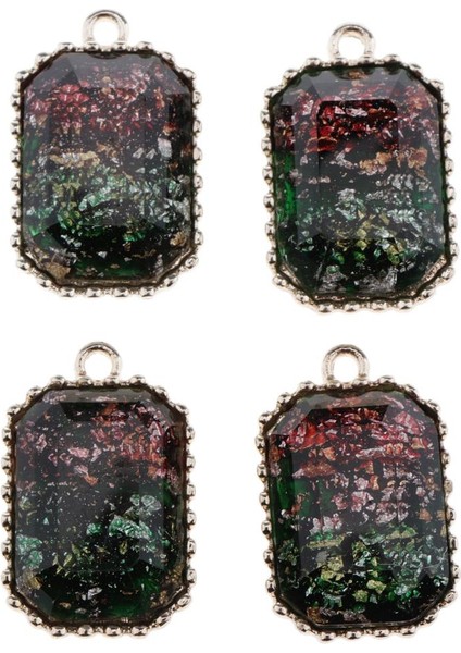 4x Dangle Charms Kolye Bilezik Küpe Takı Yapımı Dıy Kırmızı (Yurt Dışından)