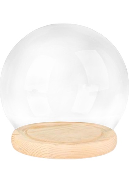 Tabanlı Şeffaf Cam Cloche Dome Dollhouse Dekorasyon Cloche cm Ahşap Taban (Yurt Dışından)