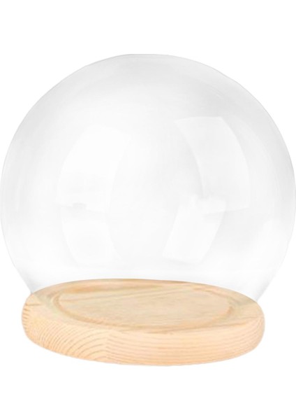 Tabanlı Şeffaf Cam Cloche Dome Dollhouse Dekorasyon Cloche cm Ahşap Taban (Yurt Dışından)