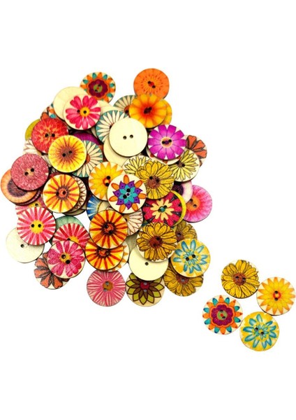 100 Adet Karışık Ahşap Düğmeler Toplu Dikiş Düğmeleri El Sanatları Için Yuvarlak Renkli 15MM (Yurt Dışından) modelleri