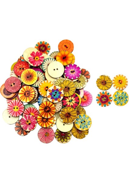 100 Adet Karışık Ahşap Düğmeler Toplu Dikiş Düğmeleri El Sanatları Için Yuvarlak Renkli 15MM (Yurt Dışından) indirimleri