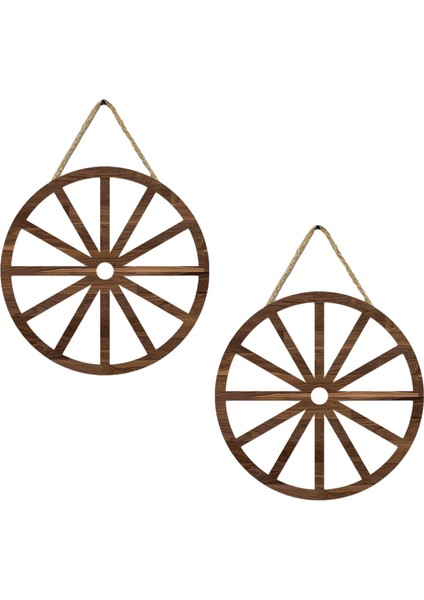 Stüdyo Tatilleri Için 2 Ahşap Tekerleği Dekoratif Asılı (Yurt Dışından)