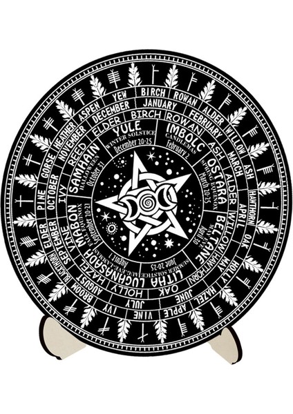 Takvim Tablosu Mat Yuvarlak Wiccan Tahtası (Yurt Dışından)
