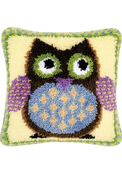 Çocuklar/şkinler Için Dıy Mandal Halı Yapımı El Sanatları 17 Inç x 17 Inç Karikatür Baykuş (Yurt Dışından)