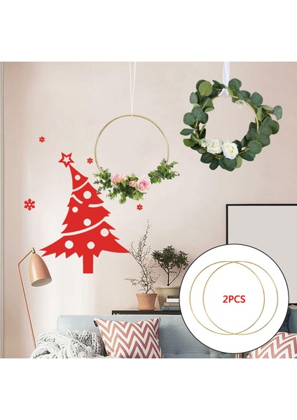 2 Metal Çemberler Craft Altın Çelenk Makrome Yüzükler 35CM (Yurt Dışından) indirimleri