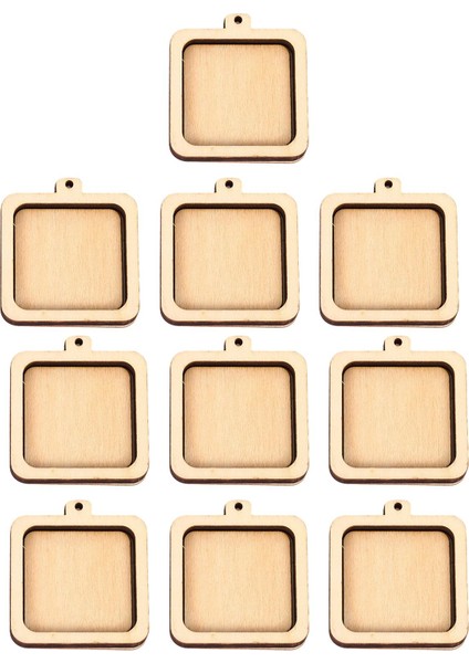 10X Mini Nakış Çemberleri Ahşap Kolye Festivaller Dekorasyon Kolye Kare Için (Yurt Dışından) indirimleri