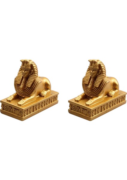 2 Heykeller Heykel Figürler Mitoloji Firavun .3X7X6.2CM (Yurt Dışından)