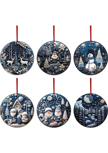 6x Noel Süslemeleri Oturma Odası Tatil Kapalı Açık Için Asılı Tabela (Yurt Dışından)