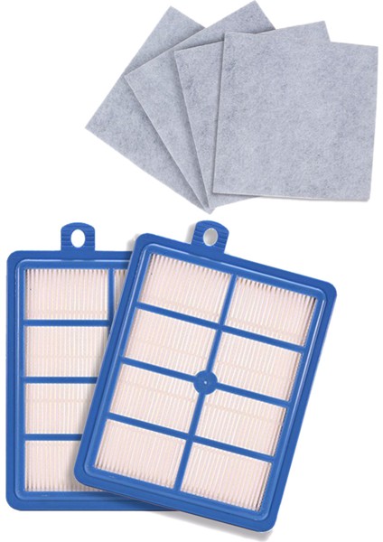 Yıkanabilir 2 Adet Toz Hepa Filtresi H12 H13 + 4 Adet Motor Pamuk Filtresi Philips Electrolux Aeg Elektrikli Süpürge Yedek Parçaları Için (Yurt Dışından)
