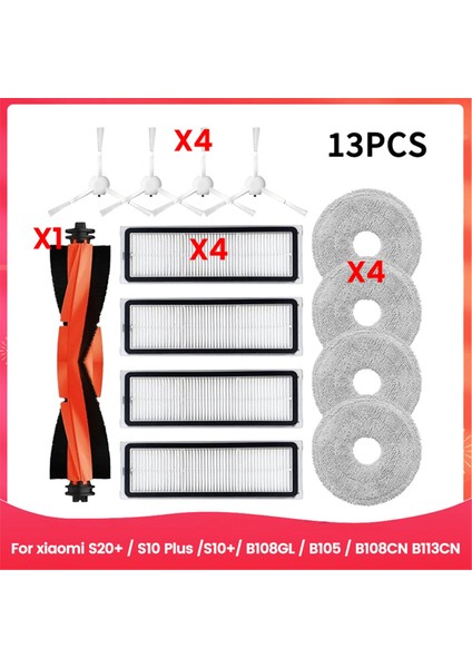 Xiaomi Robot Süpürge S20+ / S10 Plus /S10+/ B108GL / B105 / B108CN B113CN Ana Yan Fırça Hepa Filtre Parçaları (Yurt Dışından)