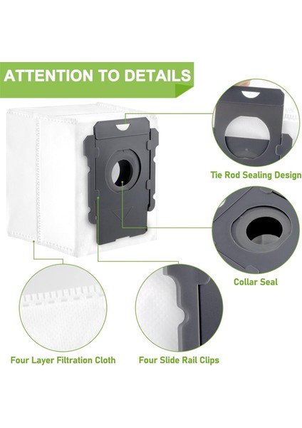 Irobot Roomba I1+ I2+ I3+ I4+Combo I5+ I6+ I7+ I8+ J5+ J6+ J8+ S9 Elektrikli Süpürge Için 12 Adet Vakum Torbası Yedeği (Yurt Dışından) fırsatları