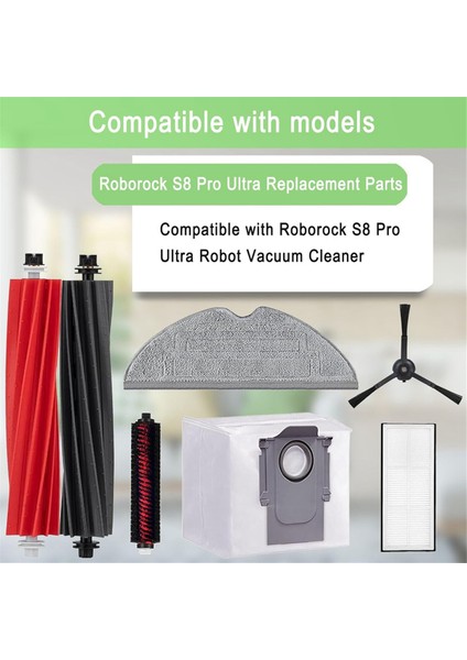 Roborock S8 S8+ S8 Pro Ultra Robot Süpürge Ana Yan Fırça Hepa Filtreler Paspas Bezi Toz Torbaları Aksesuarlar (Yurt Dışından) modelleri