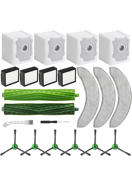 Irobot Roomba Combo J7+ J9+ Için Yedek Parçalar, Aksesuarlar 1 Takım Kauçuk Fırçalar, Filtreler, Yan Fırçalar Içerir (Yurt Dışından)