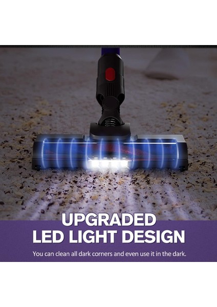 Dyson V15 V8 V7 V10 V11 Elektrikli Süpürgeler, Sert Zemin Aparatı, LED Işıklı Yumuşak Silindir Fırça Başlığı (Yurt Dışından)