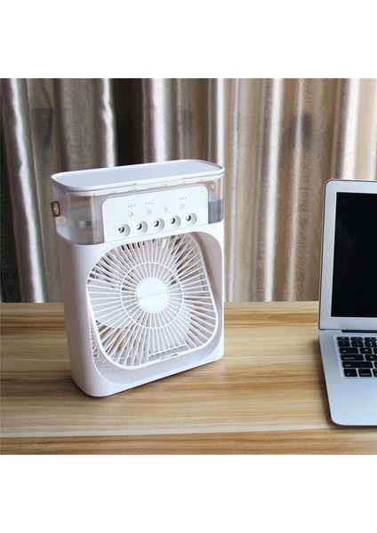 Klima Hava Soğutucu Su Soğutma Sprey Fanı USB Masaüstü Nemlendirme Fanı Mini Hava Soğutma Fanı, Siyah (Yurt Dışından)