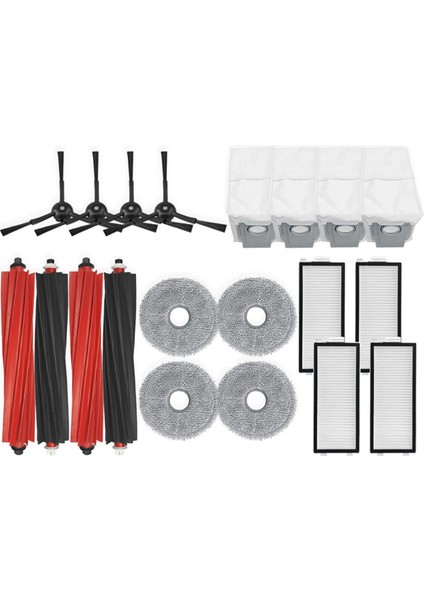 Roborock Qrevo Master, V20, P10S Pro Vakum Parçaları Ana Silindir Yan Fırça Filtre Paspas Pedi Bez Toz Torbaları Aksesuarları (Yurt Dışından)