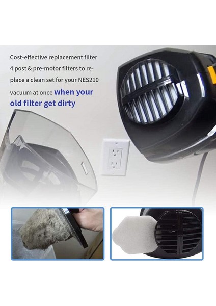 Eureka NES215A NES210 3'ü 1 Arada Dikey Elektrikli Süpürgeler Için 4 Set Yedek Filtre, N0101 ve N0102 Parçasıyla Karşılaştırın (Yurt Dışından) fırsatları