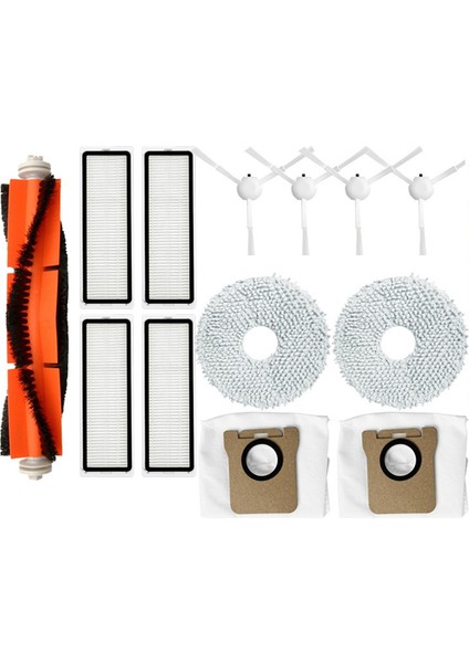 Xiaomi Robot Vakum X10+ Plus B101GL Ana Yan Fırça Paspas Bezi Tutucu Hepa Filtre Toz Torbası Yedek Parça Aksesuarları (Yurt Dışından)