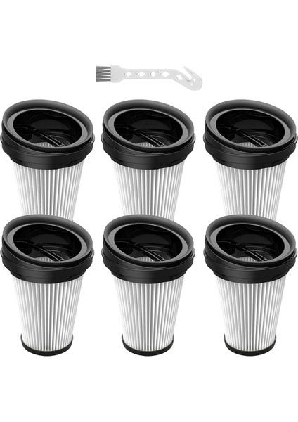 Grundig VCH9829 VCH9832 VCH9630 VCH9631 VCH9632 2'si 1 Arada Kablosuz El Tipi Elektrikli Süpürge Için 6'lı Yedek Filtre Paketi (Yurt Dışından)
