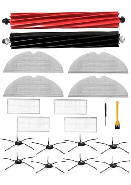 Roborock S8 / S8+ / S8 Pro Ultra Robot Süpürge Ana Yan Fırça Hepa Filtre Paspas Bezi Toz Torbaları (Yurt Dışından)