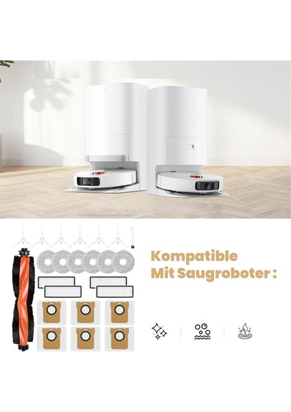 Xiaomi X20+ / X10+ Robot Süpürge Için Aksesuar Seti, Yedek Ana Fırça Paspas Pedi Toz Torbaları Yan Fırça Filtreleri (Yurt Dışından) modelleri