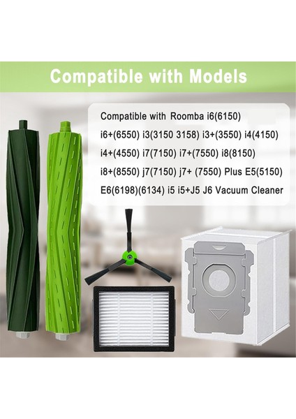 Irobot Roomba I3 I3+ I7 I7+ I5&j5+ I4 I6 I6&ı8 I8+/plus E5 E6 J7 Ie &j Serisi Elektrikli Süpürge Parçaları Toz Torbası Filtresi (Yurt Dışından)
