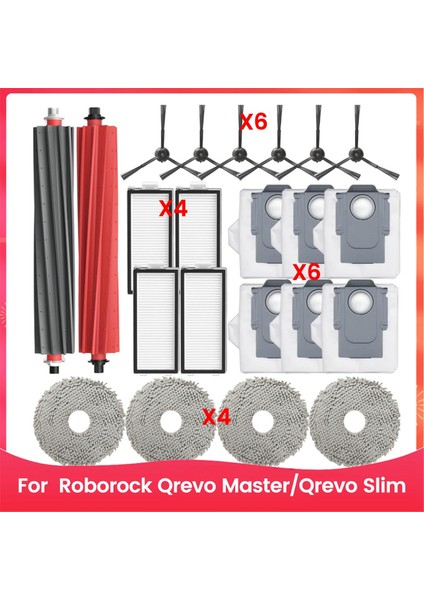 Roborock Qrevo Master/qrevo Slim Robot Süpürge Ana Yan Fırça Hepa Filtre Yedek Parçaları Için Aksesuar Seti (Yurt Dışından)
