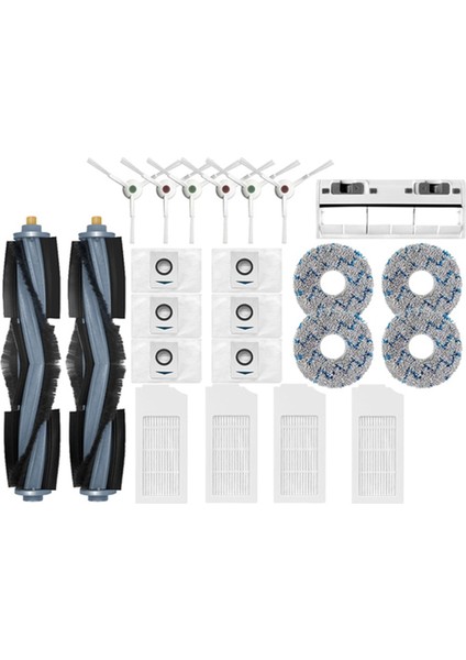 Ecovacs Deebot T10 Turbo X1 Omnı Elektrikli Süpürge Aksesuarları Için 23 Adet Ana Yan Fırça Kapağı Filtre Paspas Bezi Toz Torbası (Yurt Dışından)