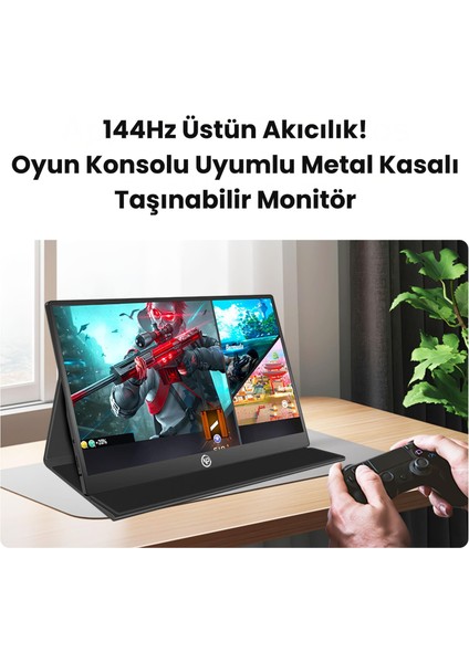 NPM6144 15.6" Fhd 5ms144Hz Type-C Telefon&oyun Konsolu Uyumlu Metal Kasa Taşınabilir Monitör fiyatları