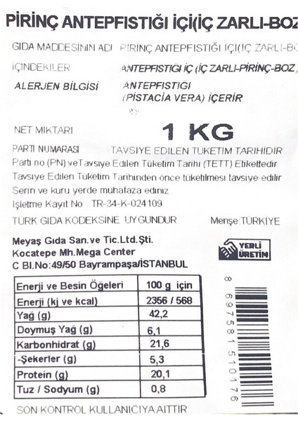 Pirinç Antep Fıstığı 1 kg Pirinç Antep Fıstığı 1 kg fiyatları