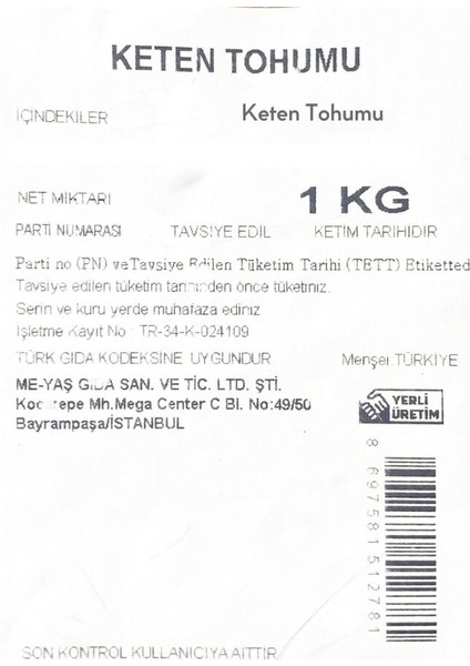 Keten Tohumu 1 kg Keten Tohumu 1 kg fiyatları