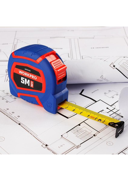 WP261009 5MX19MM/16FT. Naylon Kaplama Sarı Çelik Şerit Metre