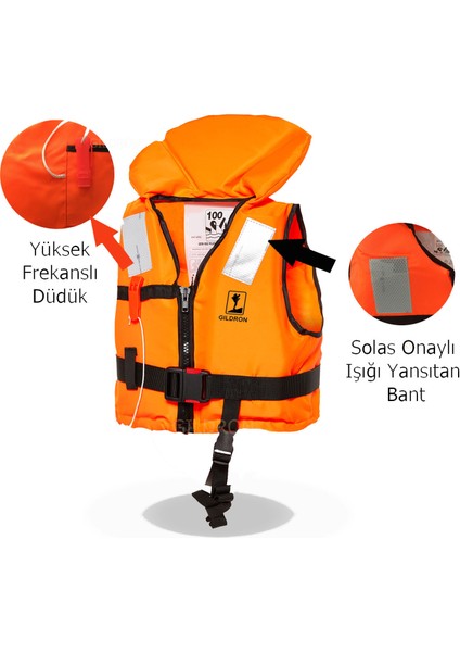 Can Yeleği Fermuarlı Boyun Destekli Sertifikalı 100 Newton