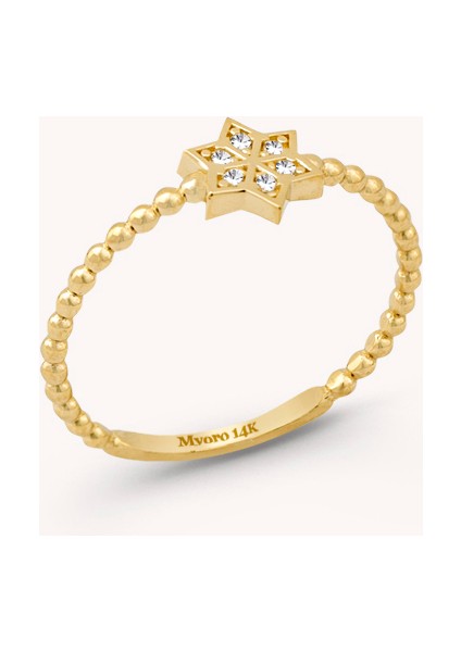 14 Ayar Altın Yıldız Yüzük