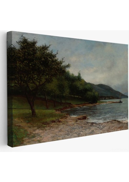 Gustave Courbet - Göl Kıyısı Geneva TABLOSU-7092