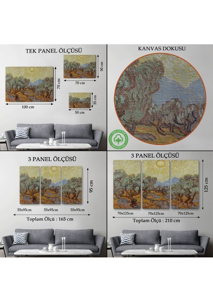 Vincent Willem Van Gogh - Zeytin Ağaçları Tablosu - Olive TREES-7184 modelleri