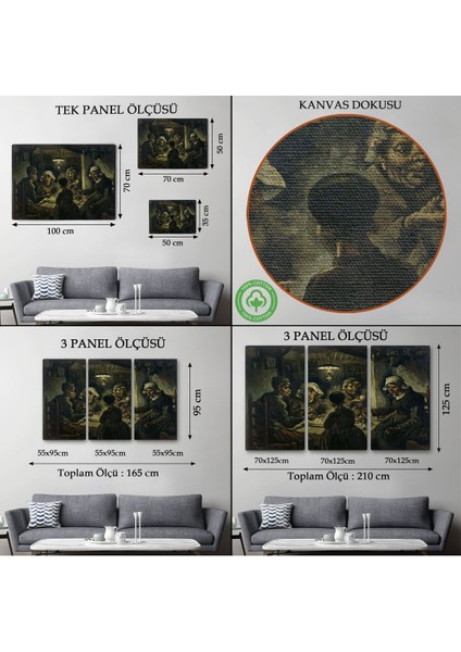 Vincent Van Gogh Patates Yiyenler Tablo - The Potato Eaters BY-7169 modelleri
