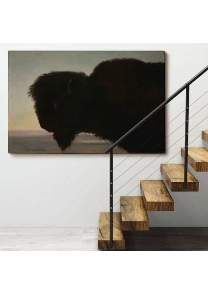 Albert Bierstadt - Bufalo Kafası TABLOSU-7254 fırsatları