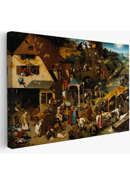 Yaşlı Pieter Brueghel - Hollanda Atasözleri Mavi Pelerin TABLO-7267