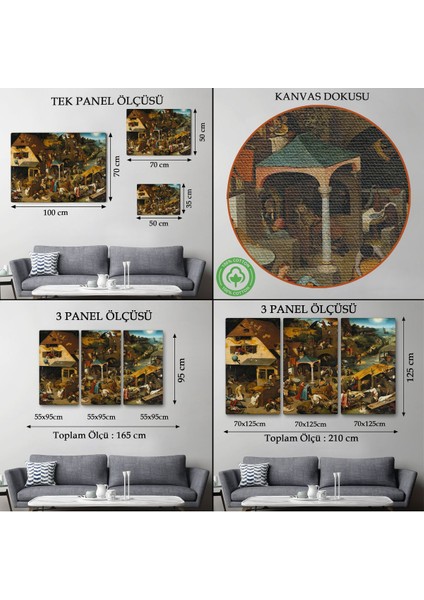 Yaşlı Pieter Brueghel - Hollanda Atasözleri Mavi Pelerin TABLO-7267 modelleri