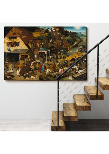 Yaşlı Pieter Brueghel - Hollanda Atasözleri Mavi Pelerin TABLO-7267 fırsatları