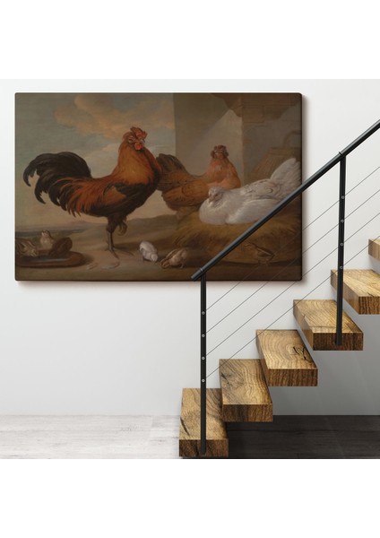 Francis Barlow - Evcil Horoz, Tavuklar ve Civcivler TABLOSU-7067 fırsatları