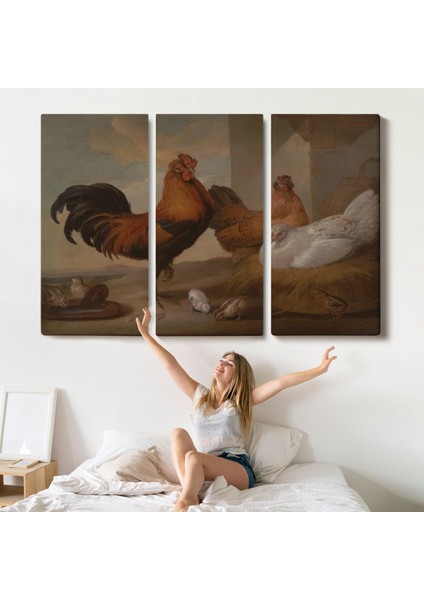 Francis Barlow - Evcil Horoz, Tavuklar ve Civcivler TABLOSU-7067 indirimleri