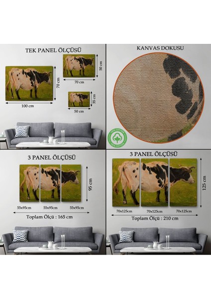 Carlo Dalgas - Siyah Beyaz Holstein Ineği TABLOSU-7058 modelleri