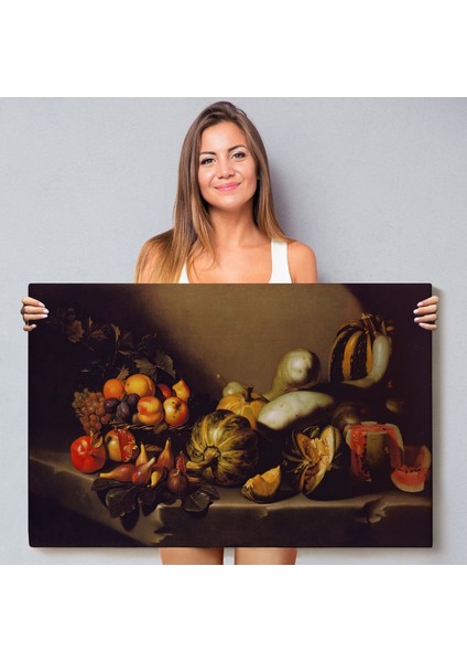 Caravaggio - Meyveli Natürmort Tablo - Still Life With FRUIT-7134 fiyatları
