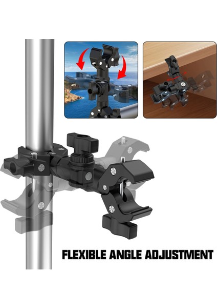 Gopro Insta 360 Kamera Monitörü LED Işık Selfie Çubuğu Motosiklet Braketi Için Çift Kelepçe Montaj Braketi Sihirli Kol Kelepçesi (Yurt Dışından) modelleri