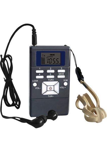 Dijital Fm Radyo Mini Hoparlör Taşınabilir Alıcı Ekran Tek Bant Müzik Çalar LED Ekran Gümüş Gri (Yurt Dışından)