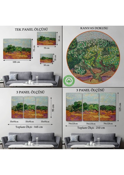 Vincent Willem Van Gogh - Zeytin Ağaçları Tablosu - Olive TREES-7155 modelleri