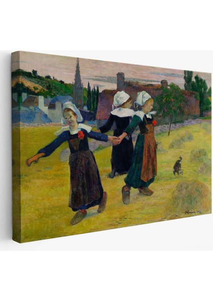 Paul Gauguin Bretonlu Kızlar Dans Tablosu