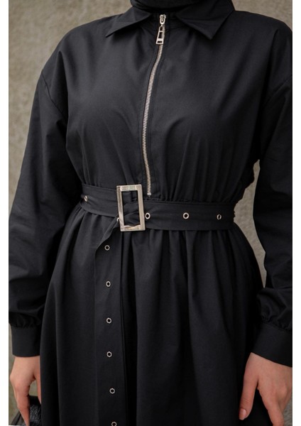 Balon Tasarım Poplin Elbise-Siyah fiyatları